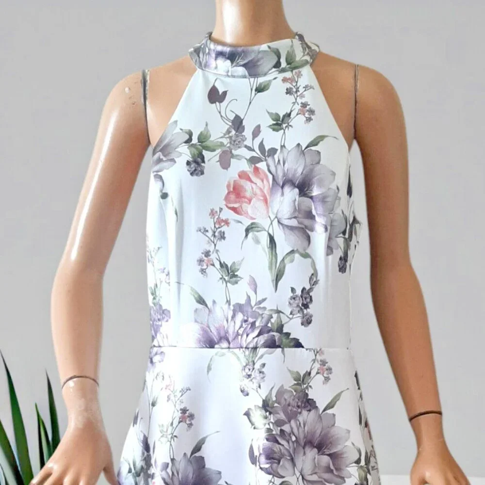 New LE CHATEAU Halter Neck Fit & Flare Women's Size Large - Picture 3 of 5